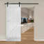 Porte de grange coulissante en bois de pin avec trousse de quincaillerie d'installation-93178037-93178043