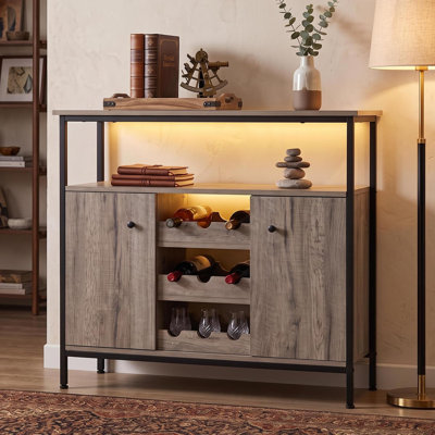 Buffet avec porte-bouteilles, armoire de ferme avec porte