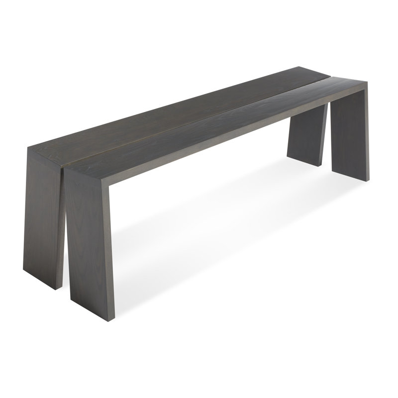 Amicable Solid Wood Dining Bench, Walnut, 17.5" H x 60" W  x 17.1" D