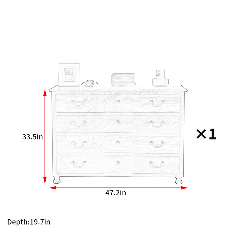 Commode d'appoint de style rétro américain