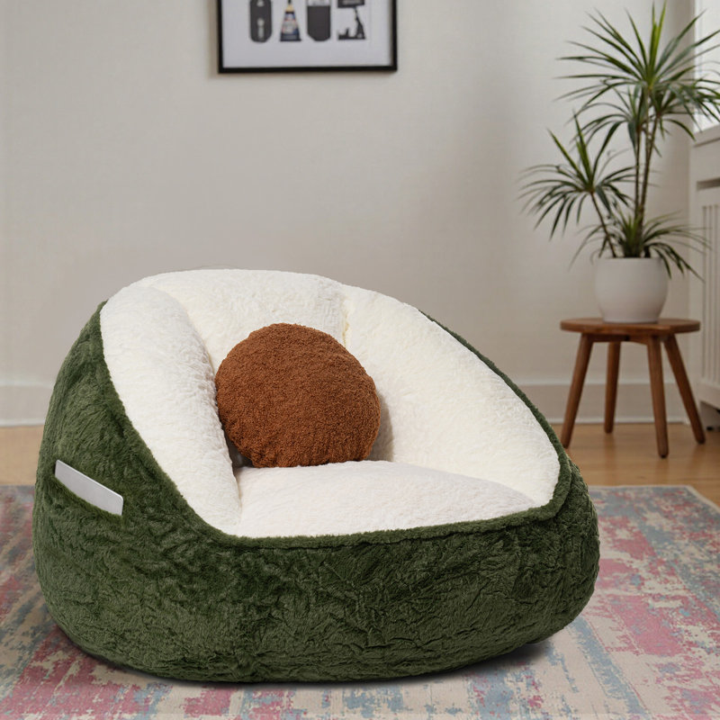 Fauteuil à billes pour adultes Canapé à billes en fausse fourrure confortable avec dossier