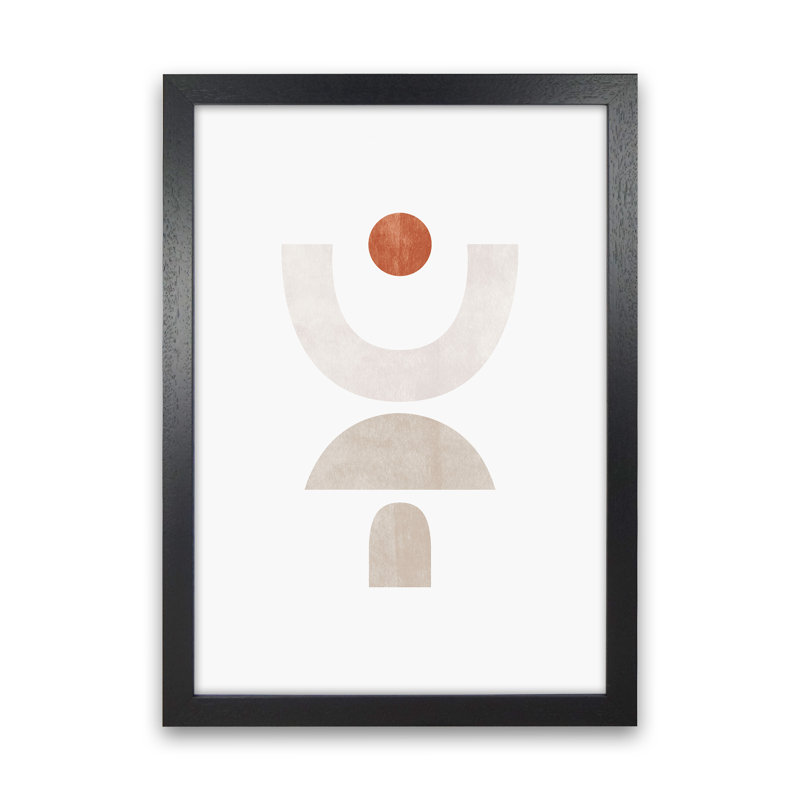 Abstract Geometric No 1 - Print, 46cm H x 34cm W x 3cm D, Black Framed