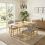 Ensemble de salle à manger 5 pièces - Table en bois massif et chaises rembourrées-501575728