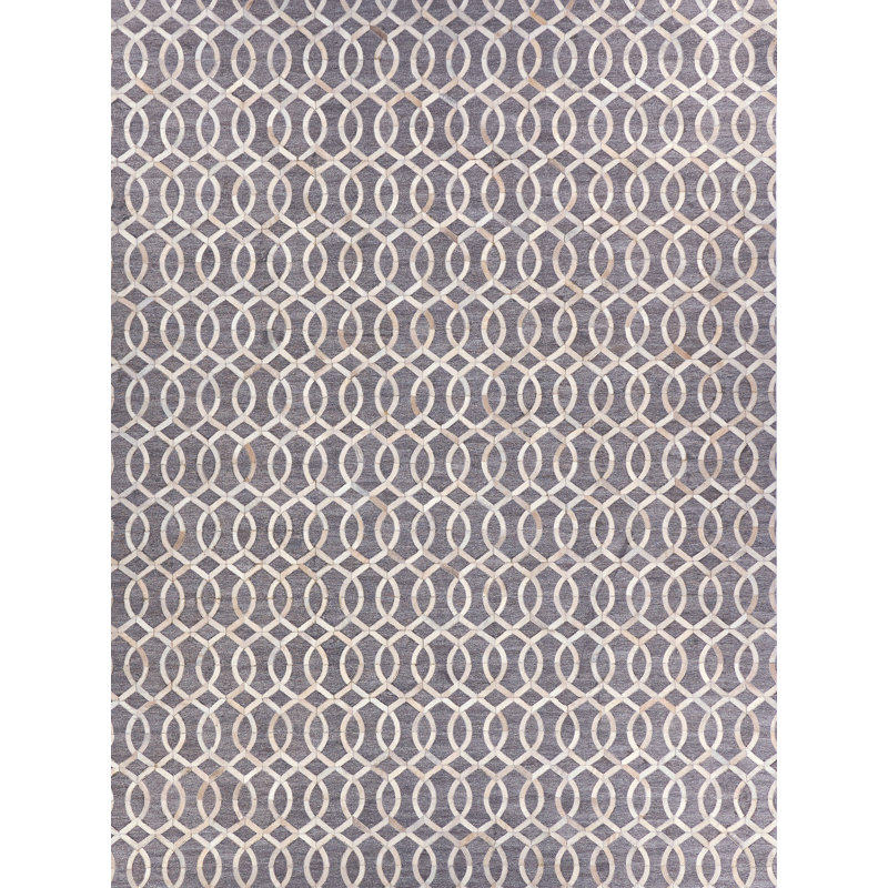 Berlin Cowhide Geometric Area Rug, Rectangle 12' x 15'