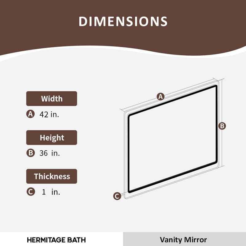Currin 42 in. W x 36 in. H Rectangular Frameless LED Wall Bathroom Vanity Mirror, 36" x 42"