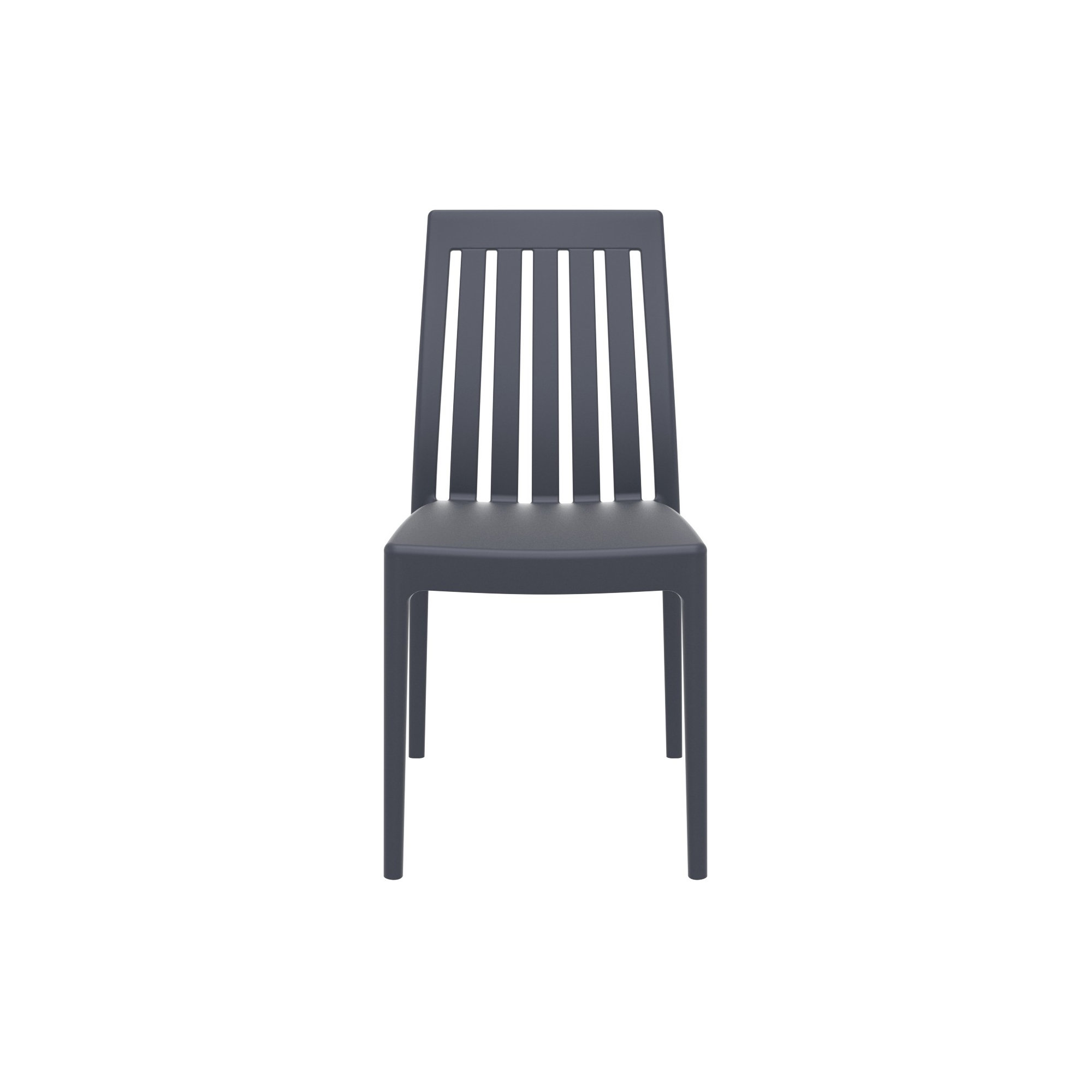 Kenno Anyfer Stacking Patio Dining Side Chair, Dark Gray
