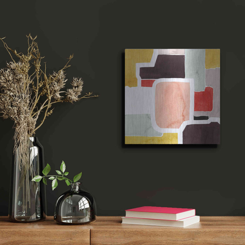 Art mural en métal Orren Ellis «Color Blocking II» par Grace Popp, H 12 po x l 12 po