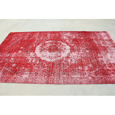 Overdyed Vintage Turkish Rug in Vibrant Shades Perfect for Enriching Your Living Space or Office