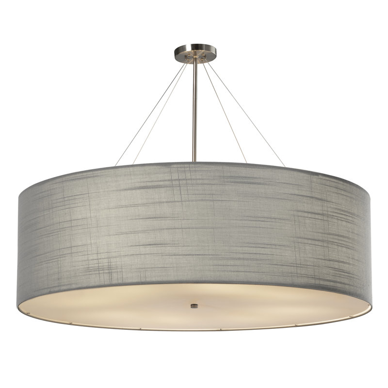 Lustre cylindrique Aoko, Blanc, Nickel, H 12 po x l 36 po x P 36 po