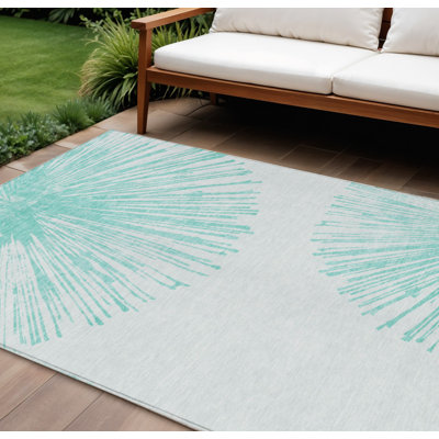 Tapis intérieur lavable abstrait ivoire 9 pi x 12 pi