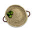Handwoven Palm Tray with Leather handles-1037163143