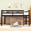 Lit mezzanine double en bois avec échelle