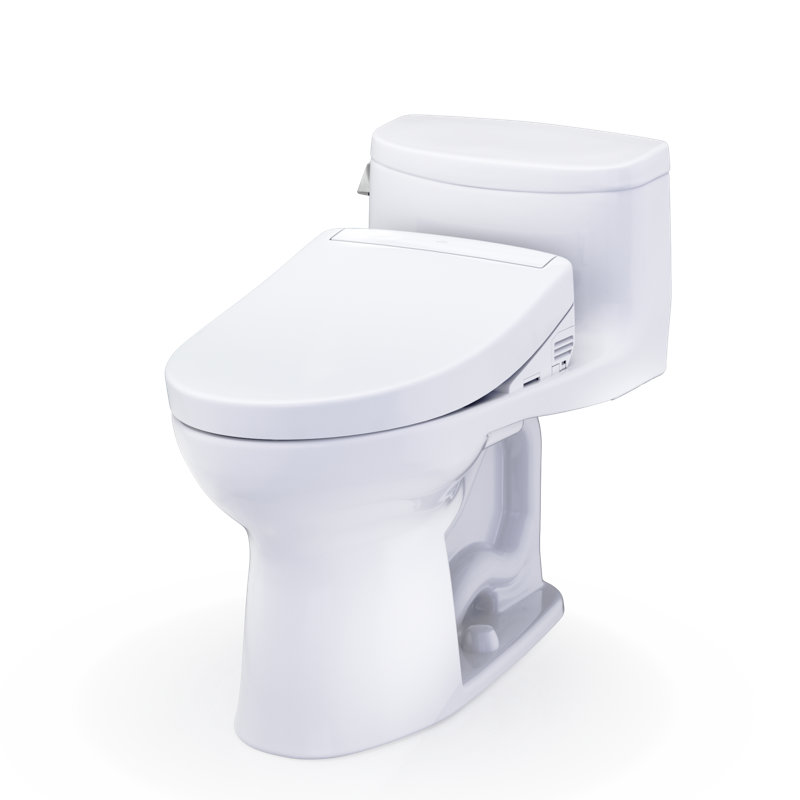 TOTO® WASHLET+® Supreme® II One-Piece Elongated 1.28 GPF Toilet and WASHLET+® S5 Bidet Seat, Cotton White - MW6343446CEFG#01