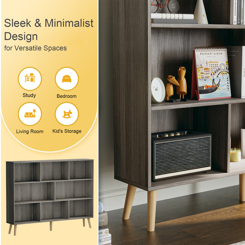 Bibliothèque standard Adisyn Isabelle & Max ™, Gris pierre, H 42,5 po x l 55,1 po x P 9,4 po