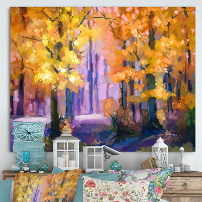 «Autumn Colored Forest Treescape III», reproduction d'impression sur toile