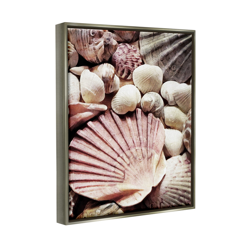 "Stacked Coastal Seashells", art mural sur toile par Ashley Aldridge, H 21 po x l 17 po x P 1,7 po