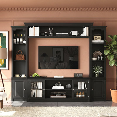 Modern Entertainment Center with Anti-Tip Design, TV Stand for TVs Up to 65" with Adjustable Shelving