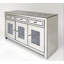 135cm Mirrored Glass Sideboard with 3 Drawers 3 Doors