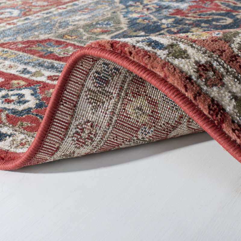 Elegant Red/Navy Traditional Oriental Area Rug - 72x26