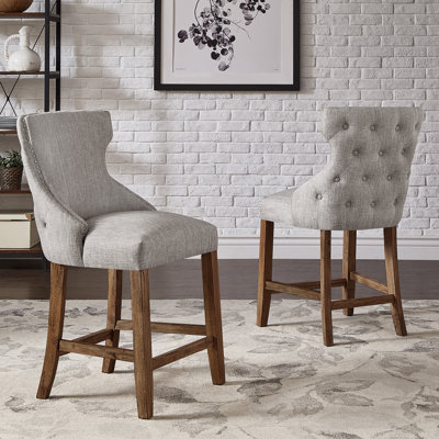 Tabouret de bar et de comptoir en bois massif Jabiel