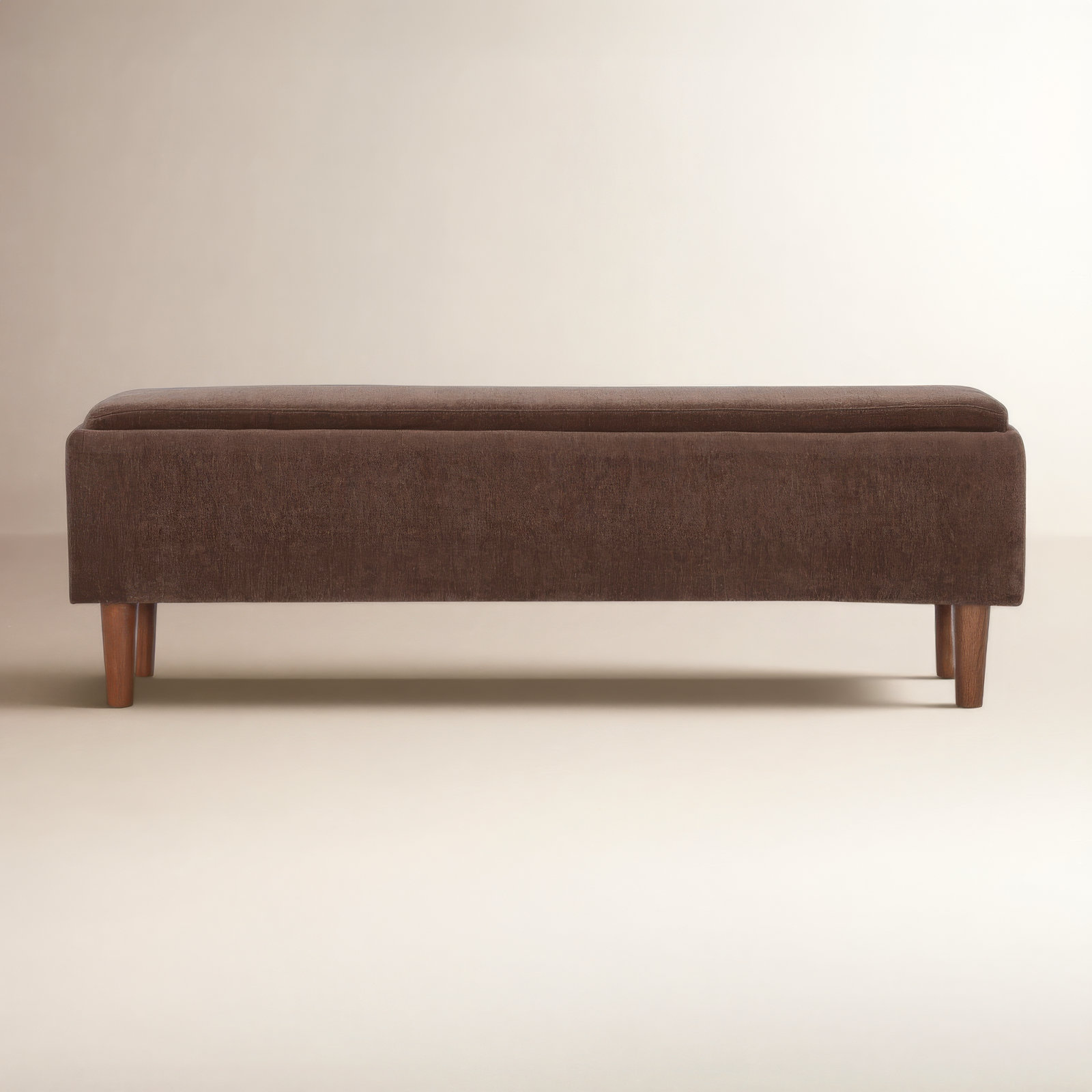 Rama Storage Bench, Honeycomb Brown Chenille