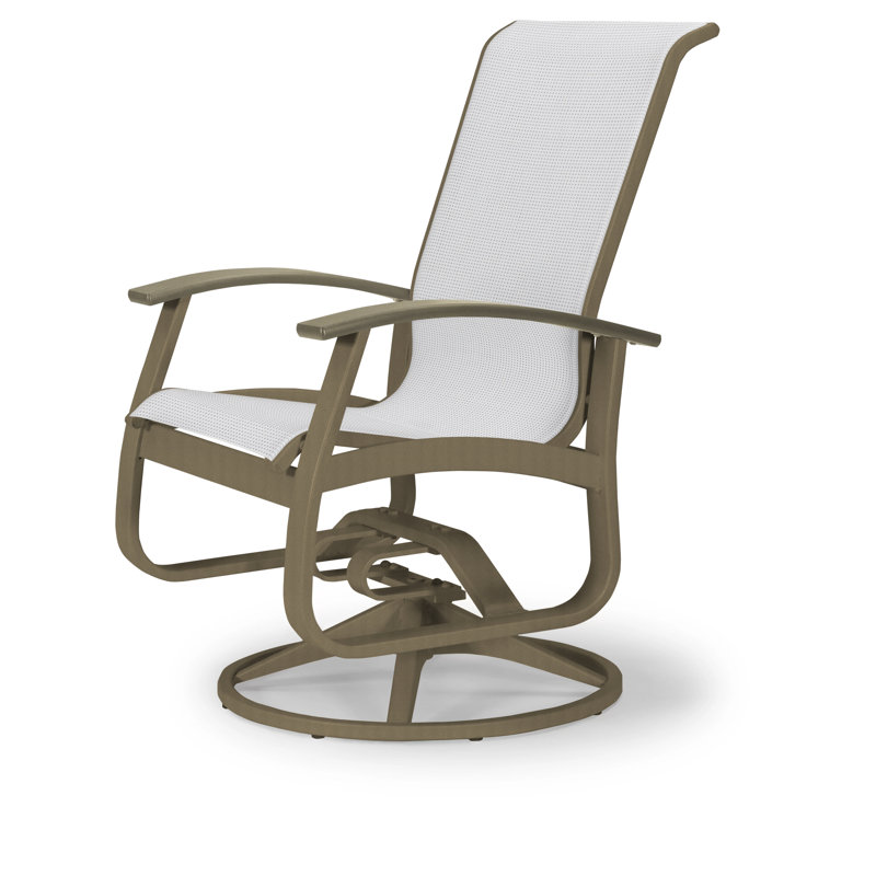 Chaise de patio pivotante Askar, Beachwood P40, Bois de plage texturé, Blanc 6D Sunbrella®