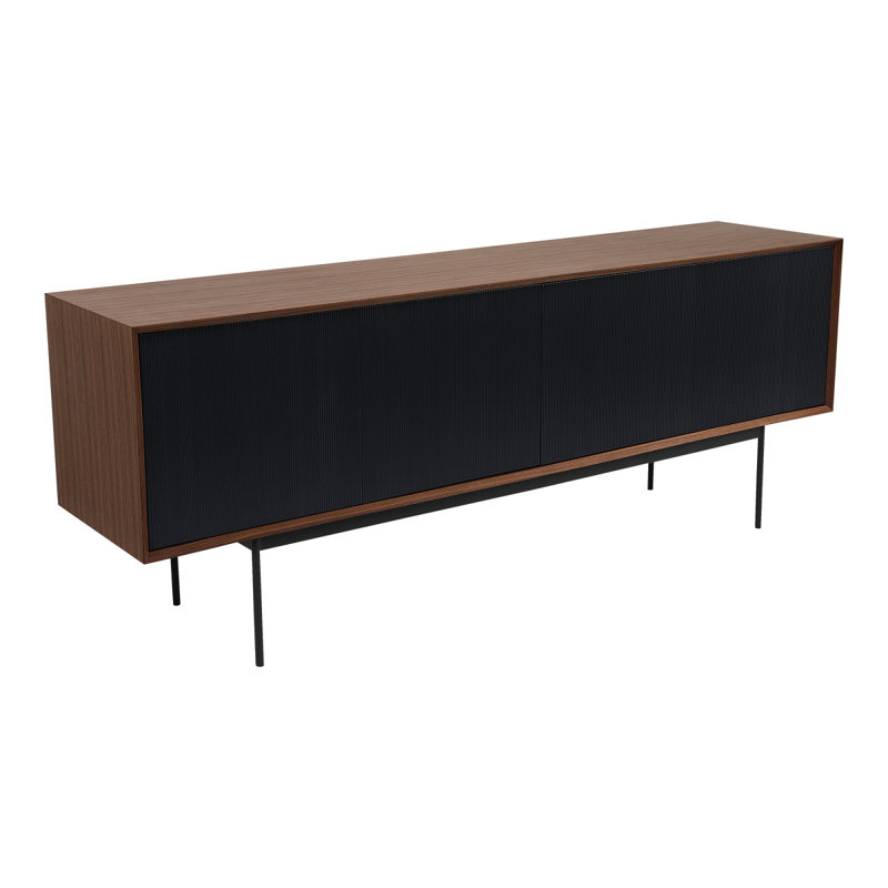 Harper Sideboard - Durable Walnut Veneer With Spacious Storage & Metal Base