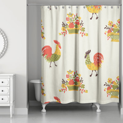 Rideau de douche simple coq Hamil