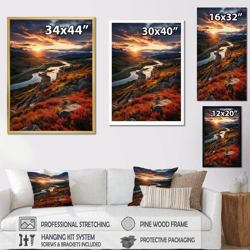 Washington Country Charm sur toile, H 20 po x l 12 po x P 1 po, Cadre flottant doré
