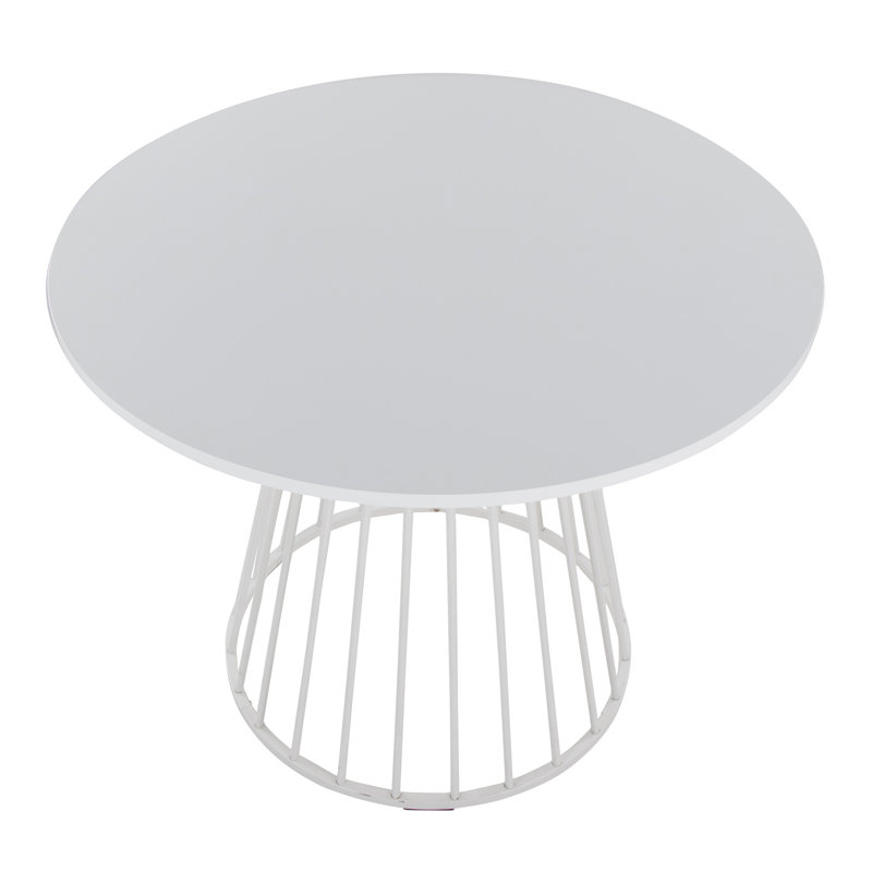 Table de salle à manger Canary Margaret-Beres, Blanc, Blanc