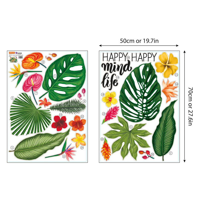 Adhésif décoratif fleurs tropicales