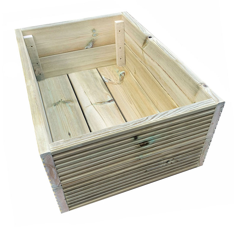Bueno Handmade Wood Planter Box, 32cm H x 60cm W x 49cm D
