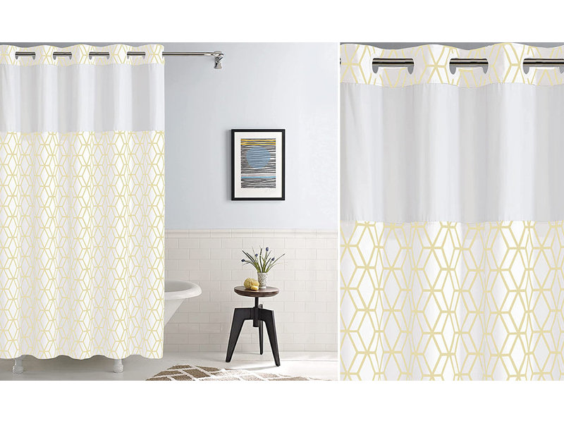 Prism Polyester Shower Curtain, White