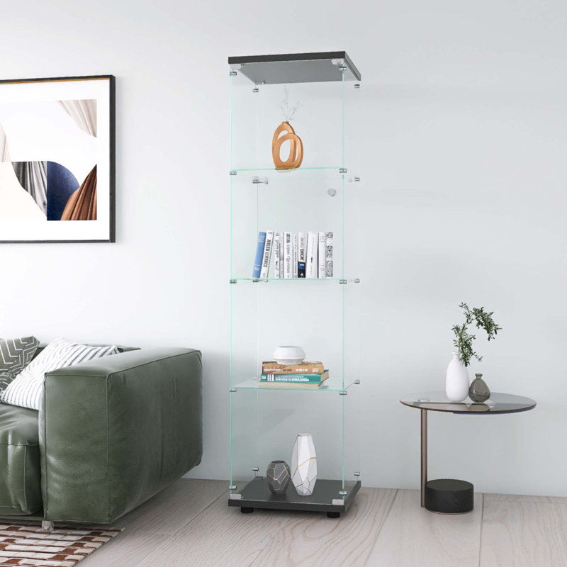 Vitrine en verre avec porte, Noir