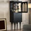 Black Solid + Manufactured Wood+Glass Display Cases
