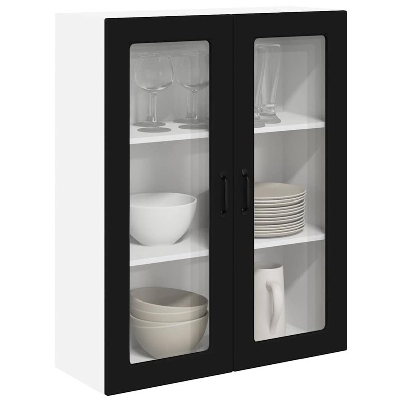 Vidaxl Kitchen Wall Cabinet Brown Oak 60 X 31 X 100 Cm Engineered Wood, Black, 100cm H x 80cm W x 31cm D