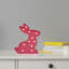 Enseigne lumineuse de lapin de Pâques rose 9,5 po