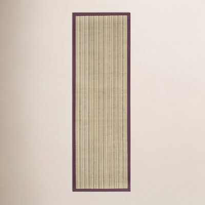 Auckland Striped Sisal Beige/Purple Area Rug