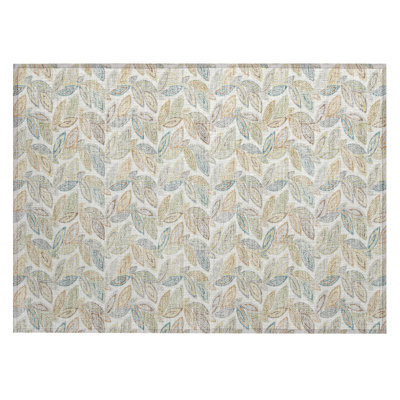 Machine Washable Indoor/Outdoor Chantille ACN2557 Botanical Rug