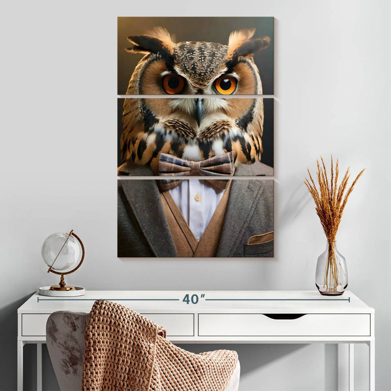 Portrait d'un hibou Brampt, H 32 po x l 20 po