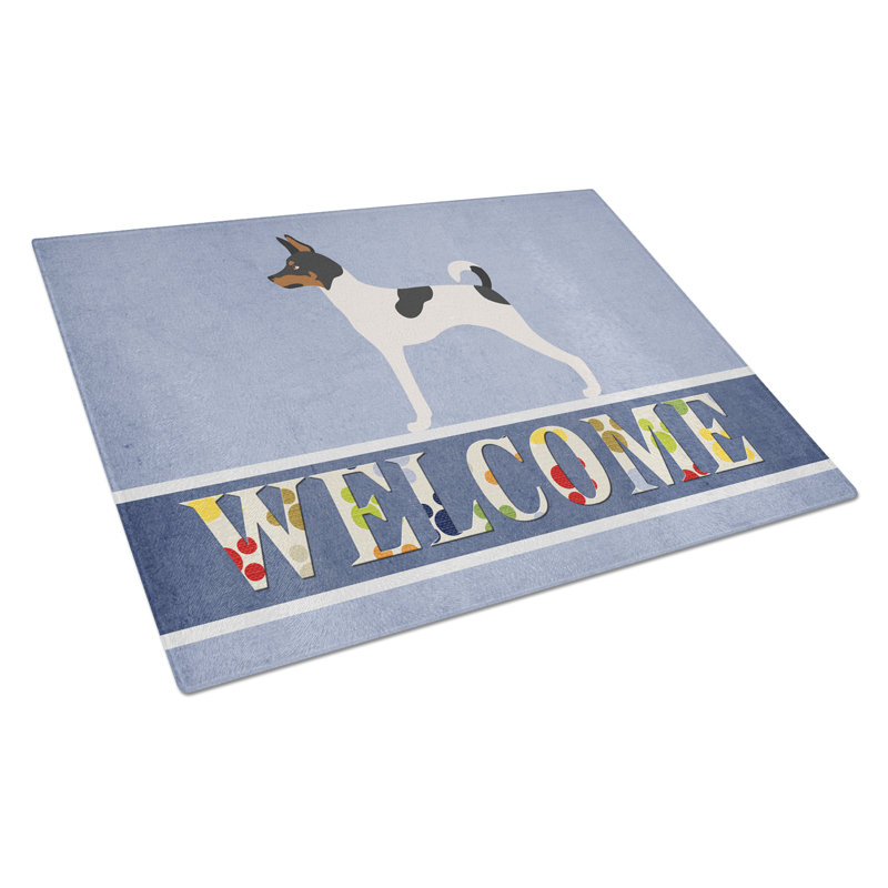 Planche à découper en verre trempé caroline, Fox terrier à poil lisse