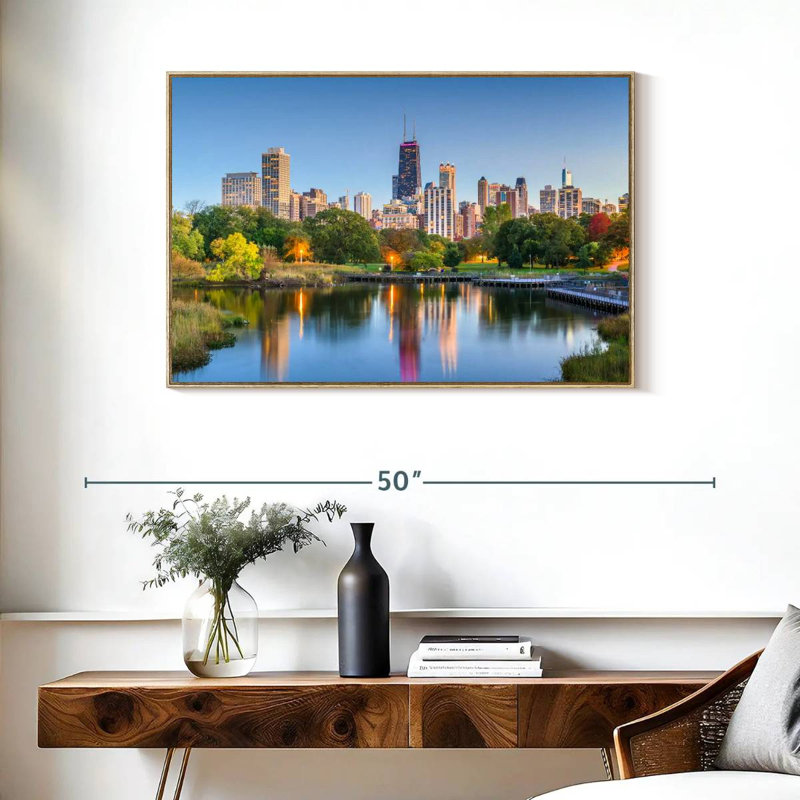 Lincoln Park, Cadre flottant en bois naturel, 37 po x 25 po