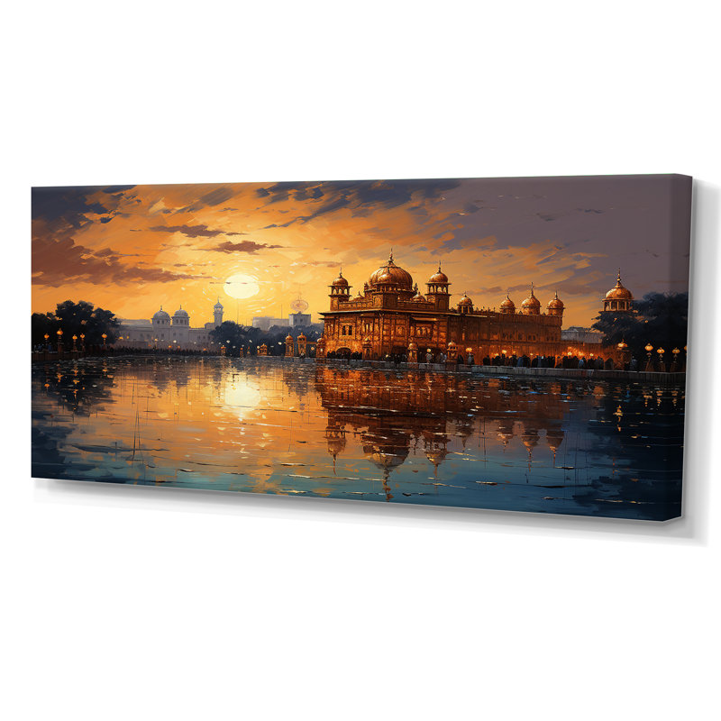 «Hinduisim Golden Temple II - Hindouisme», art mural, Toile tendue, H 28 po x l 60 po x P 1,5 po