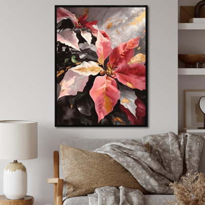 «Red Blossoming Poinsettias I», reproduction