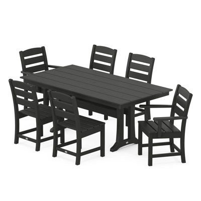Ensemble repas de style campagnard 7 pièces avec pieds en tréteaux Lakeside