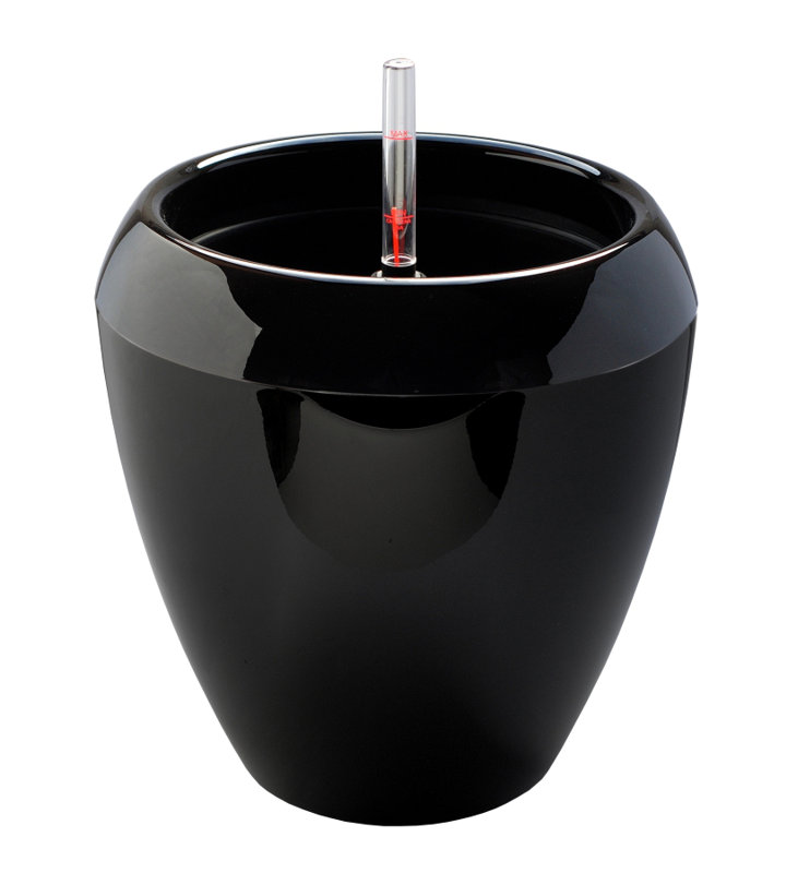 Pot à fleur en plastique Kamouri, H 8 po x l 7 po x P 7 po, Noir