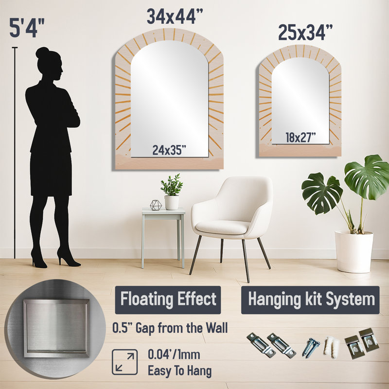 Miroir mural Minimalist, 43" x 33"