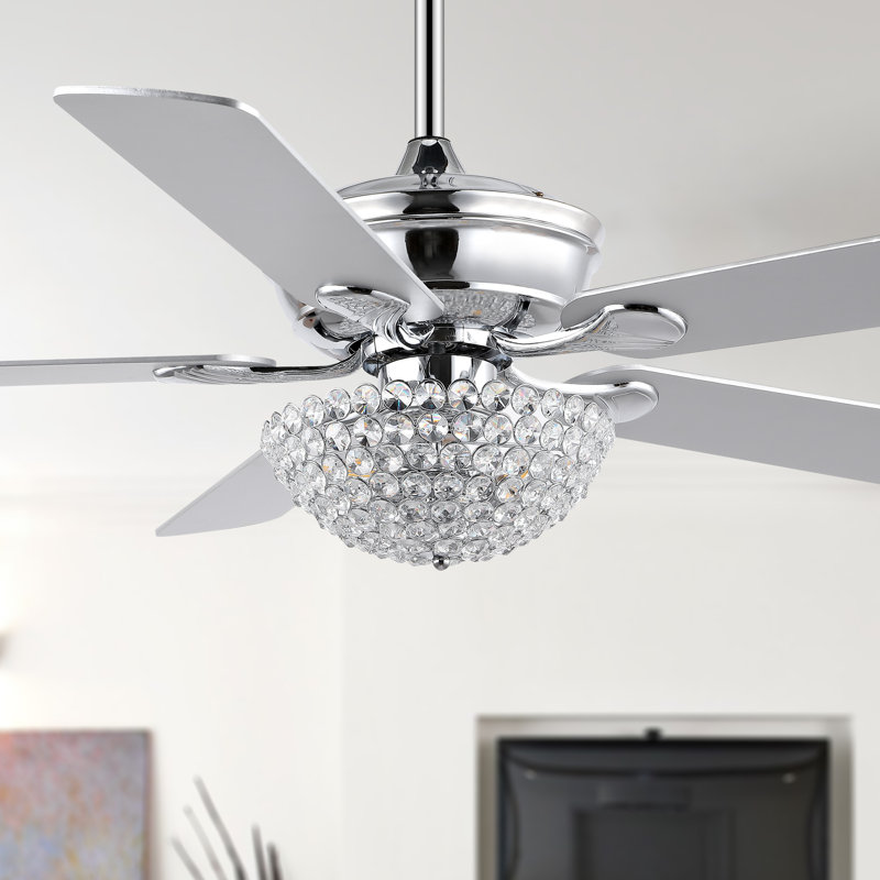 Ventilateur de plafond standard avec télécommande Fransje, Argent / Érable blanc