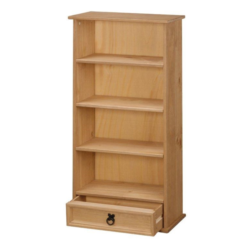 Bridewell Solid Wood 103cm H Media Shelves, Antique Wax