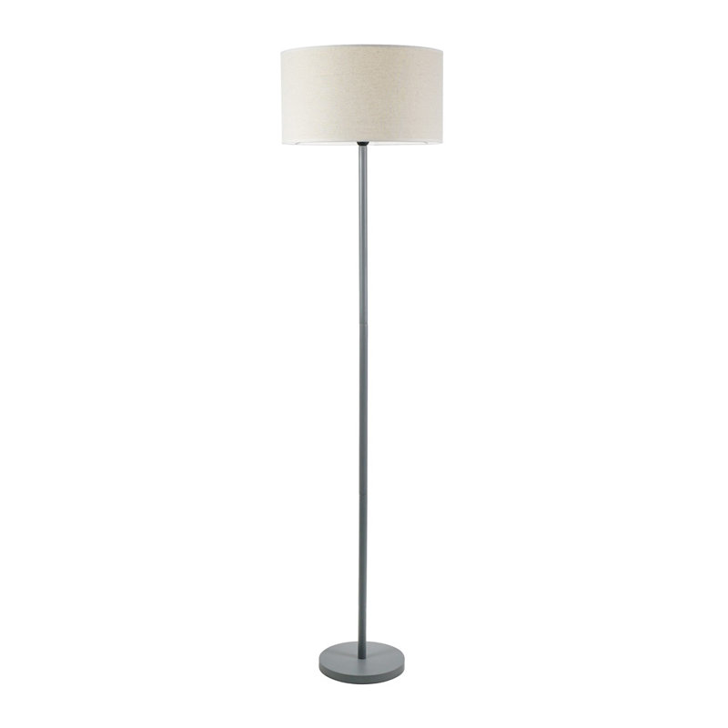 Roseli 180cm Traditional Floor Lamp, Natural, No, Grey